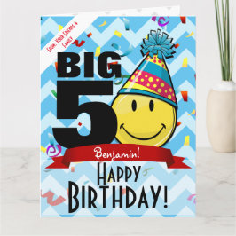 Giant Decade Mark Happy Birthday Glimlachend Grote Kaart