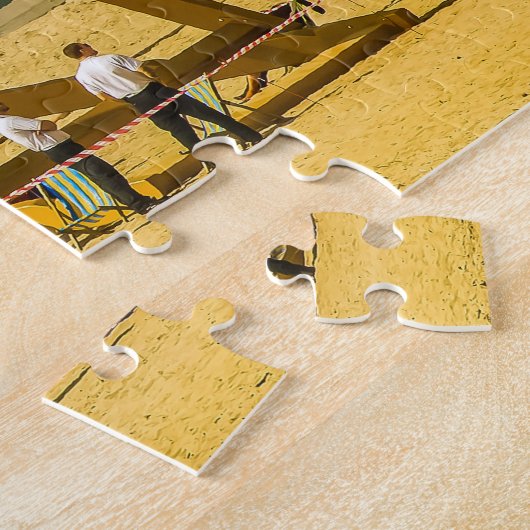 Giant Deck Stoel op Bournemouth Beach. Legpuzzel (Zijkant)