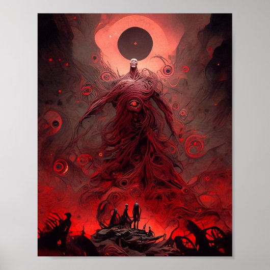 Giant Demon Creature Dark Fantasy Horror Poster (Voorkant)