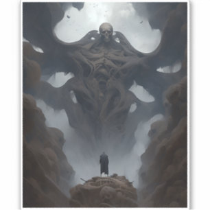 Giant Demon Creature Dark Fantasy Horror Sticker
