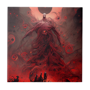 Giant Demon Creature Dark Fantasy Horror Tegeltje