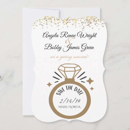 Giant Diamond Ring Save the Date (Voorkant)