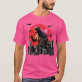 Giant Dinosaur Lizard Kaiju Japanse kunstfilm Lov T-shirt (Voorkant)