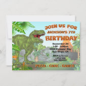 Giant Dinosaur Oerwoud Volcano Birthay Partij Kaart (Voorkant)