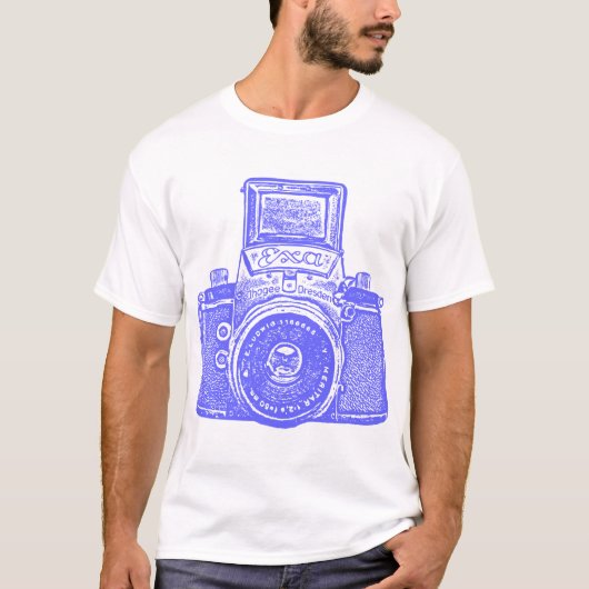 Giant East German Camera - Electric Blue T-shirt (Voorkant)