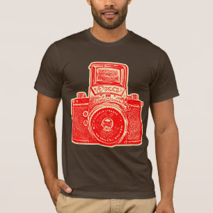 Giant East German Camera - Red en Cream T-shirt