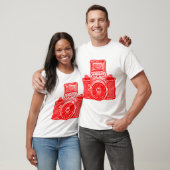 Giant East German Camera - Red en White T-shirt (Unisex)