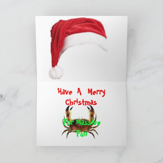 Giant Enemy Crab Christmas Kaart (Binnen)