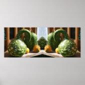 Giant Fancy Gourds Herfst Spiegel Abstract Poster (Voorkant)