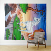Giant fantasy unicorn tapestry wandkleed (In Situ (horizontaal))