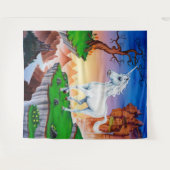 Giant fantasy unicorn tapestry wandkleed (Voorkant (horizontaal))