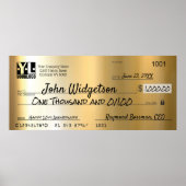 Giant faux Presentation check-bonusprijs voor lief Poster (Voorkant)