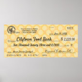 Giant faux Presentation check-bonusprijs voor lief Poster (Voorkant)