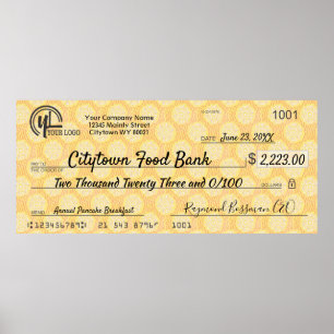 Giant faux Presentation check-bonusprijs voor lief Poster