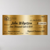Giant faux Presentation check-bonusprijs voor lief Poster (Voorkant)
