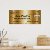 Giant faux Presentation check-bonusprijs voor lief Poster (Keuken)