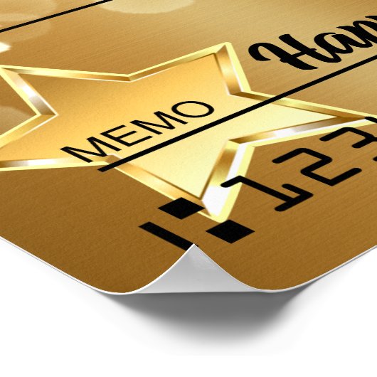 Giant faux Presentation check-bonusprijs voor lief Poster (Hoek)