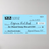 Giant faux Presentation check-bonusprijs voor lief Poster (Voorkant)