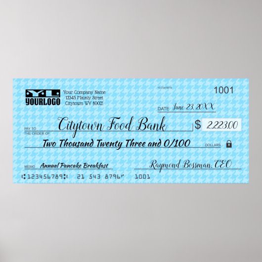 Giant faux Presentation check-bonusprijs voor lief Poster (Voorkant)