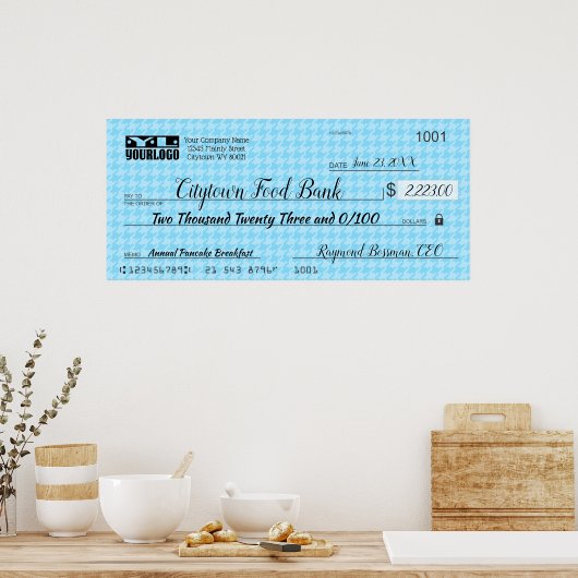 Giant faux Presentation check-bonusprijs voor lief Poster (Keuken)