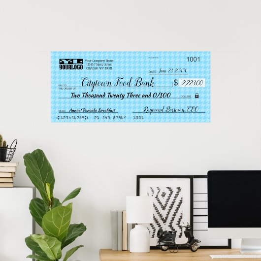 Giant faux Presentation check-bonusprijs voor lief Poster (Thuiskantoor)