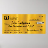 Giant faux Presentation check-bonusprijs voor lief Poster (Voorkant)