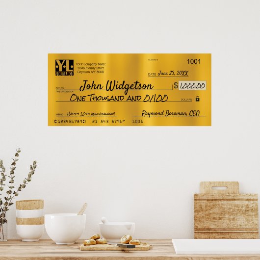 Giant faux Presentation check-bonusprijs voor lief Poster (Keuken)
