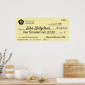 Giant faux Presentation check-bonusprijs voor lief Poster (Keuken)