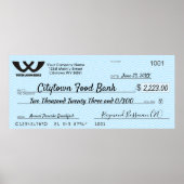 Giant faux Presentation check-bonusprijs voor lief Poster (Voorkant)