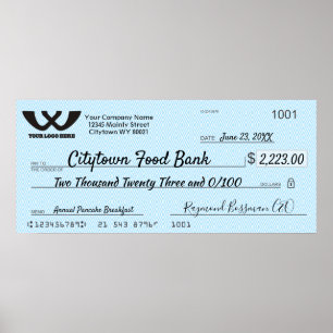 Giant faux Presentation check-bonusprijs voor lief Poster