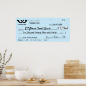 Giant faux Presentation check-bonusprijs voor lief Poster (Keuken)