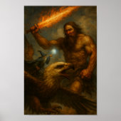 Giant fighting a Wizard Poster (Voorkant)
