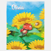 Giant Fleece blanket (80 x 60 inch) Ladybug Sunflo Deken (Voorkant)