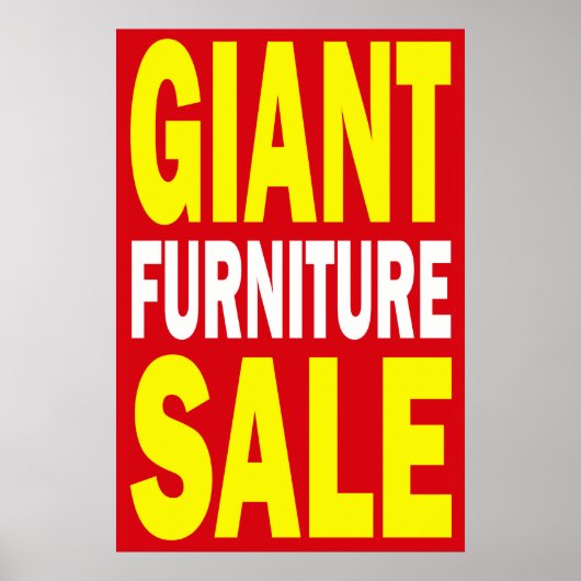 GIANT FURNITURE SALE - RETAIL POSTER SIGN (Voorkant)
