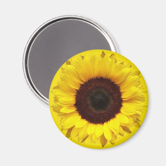 Giant Garden Zonnebloem op Gouden Gele Achtergrond Magneet (Voorkant / Achterkant)