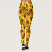 Giant geel zonnebloempatroon leggings (Achterkant)
