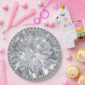 Giant Gemstone Diamond Jewel Solitaire Papieren Bordje (Feest)