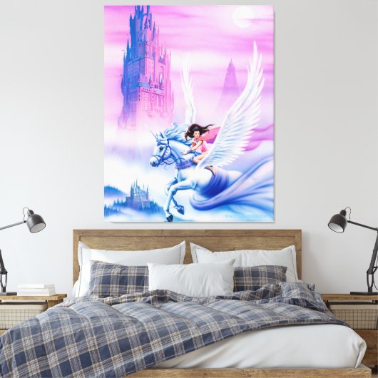 Giant gerekt canvas princess Unicorn (Insitu (Slaapkamer))