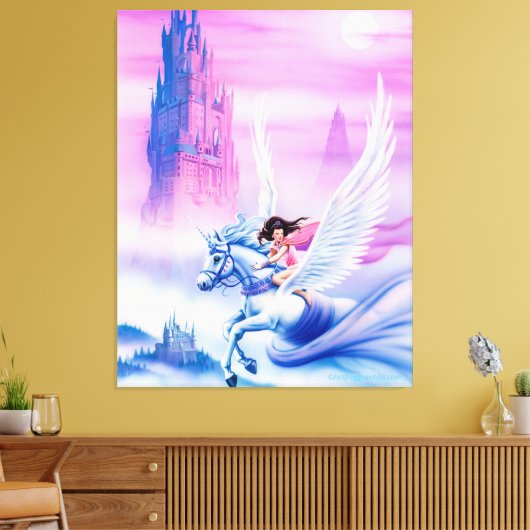 Giant gerekt canvas princess Unicorn (Insitu (Woonkamer))