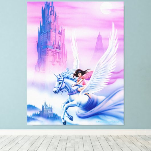Giant gerekt canvas princess Unicorn (Insitu (Houten vloer))