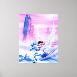 Giant gerekt canvas princess Unicorn Afdruk