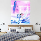Giant gerekt canvas princess Unicorn Afdruk (Insitu (Slaapkamer))