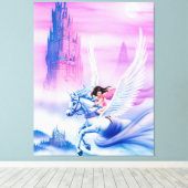 Giant gerekt canvas princess Unicorn Afdruk (Insitu (Houten vloer))