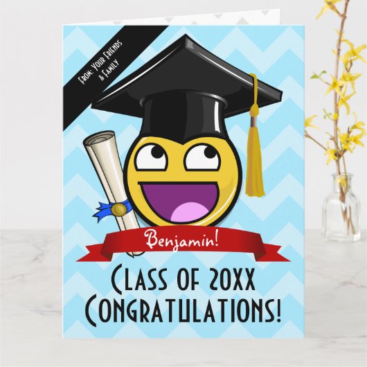 Giant Geweldige gezicht Afstuderen - Aangepaste ka Kaart (Gele Bloem)