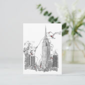 Giant Goat Attack in New York Funny Animal Art Briefkaart (Staand voorkant)