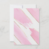 Giant Gold bijgesneden roze Waterverf penseelstrek Bedankkaart (Achterkant)