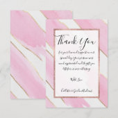 Giant Gold bijgesneden roze Waterverf penseelstrek Bedankkaart (Voorkant / Achterkant)