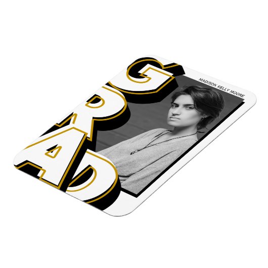 GIANT GOLD BLACK AFSTUDEERDER 4x3 Afstuderen Flexi Magneet (Linkerzijde)