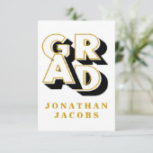 GIANT GOLD BLACK AFSTUDEERDER Afstuderen Bedankt (Staand voorkant)