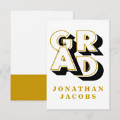 GIANT GOLD BLACK AFSTUDEERDER Afstuderen Bedankt (Voorkant / Achterkant)